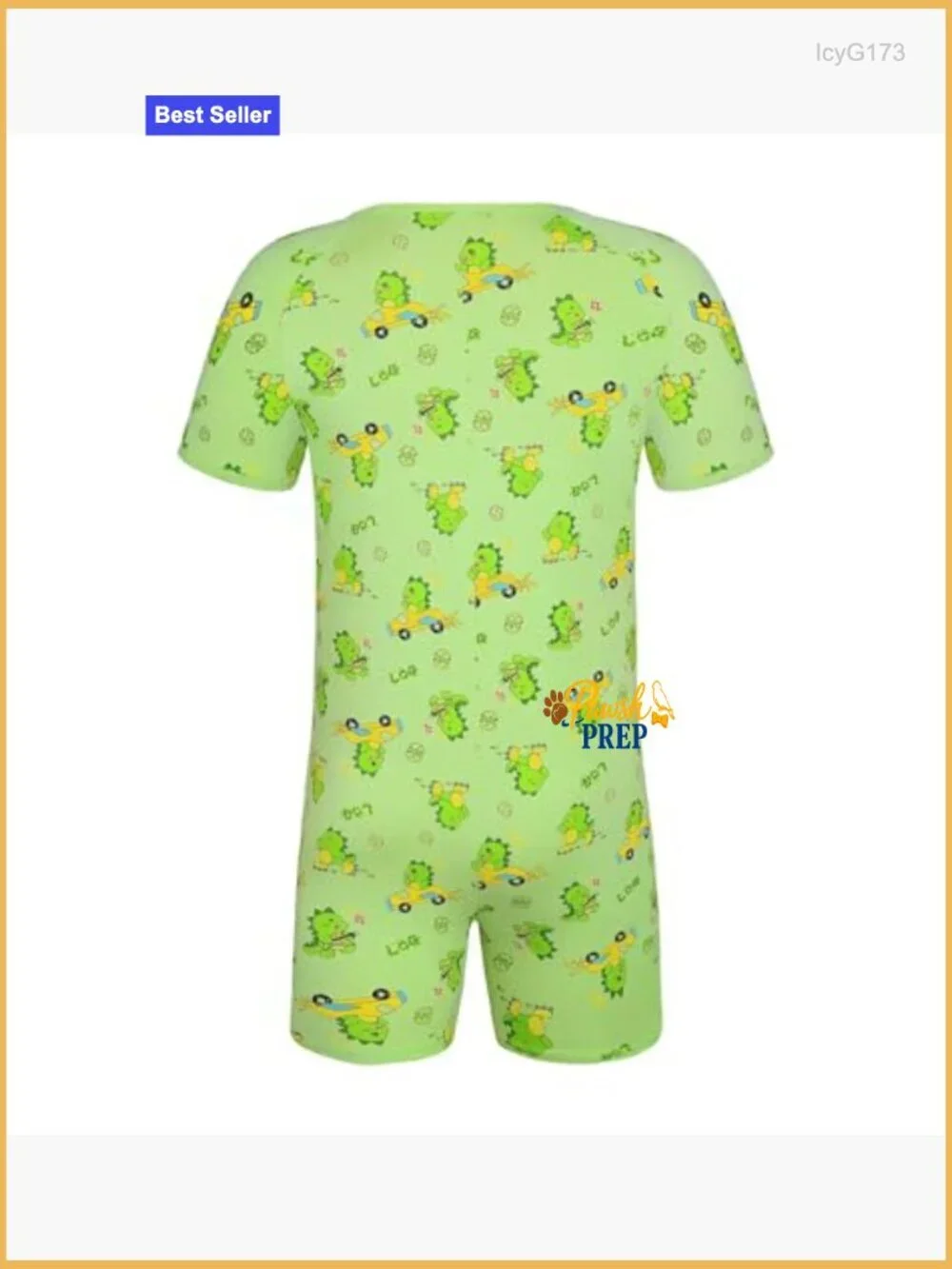 Men's Dinosaur Print Cotton Romper One-Piece Pajamas with Snap Crotch
